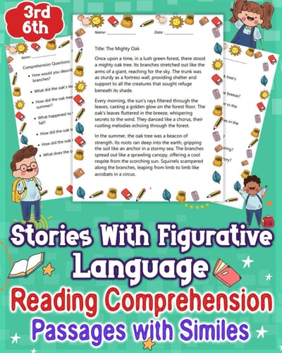 Stories With Figurative Language Reading Comprehension Passages with Similes For 3rd-6th Explore Engaging Short Stories Infused with Figurative Language, Similes, and Questions.