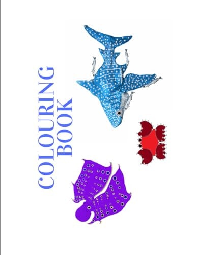 Coluring Book 9 Marine Life Composition Cover and Pages