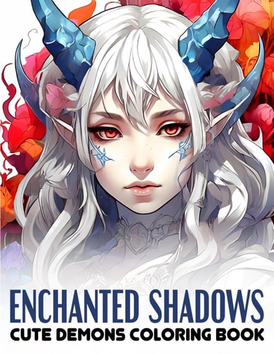 Enchanted Shadows Coloring Book Adventures with Cute Demon Girls - Explore the Darkly Delightful World of Adorable Demons in Intricate Illustrations