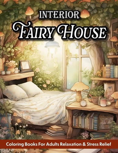Fairy House Interior Adult Coloring Book Home Interior Design With Magical Rooms And Fantasy Decorated Houses