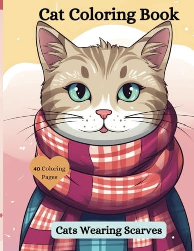 Cat Coloring Book Cats Wearing Scarves
