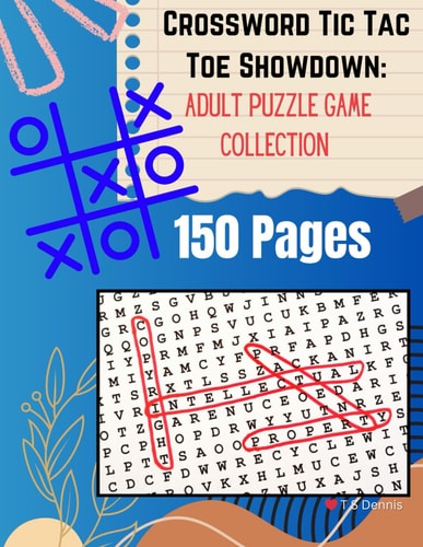 Crossword Tic Tac Toe Showdown Adult Puzzle Game Collection Book