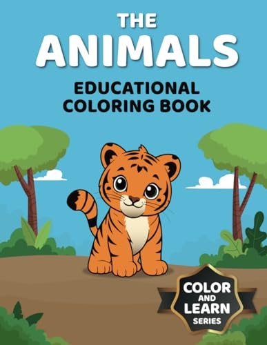 The Animals Educational Coloring Book