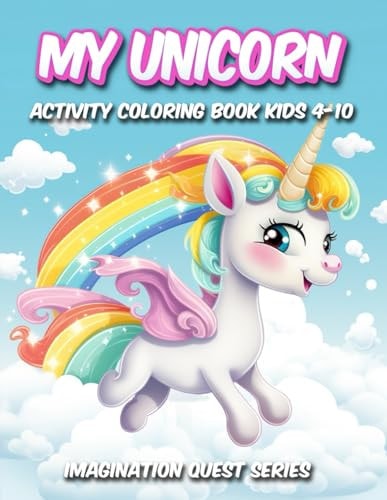 MyUnicorn Activity Coloring Book Kids 4-10