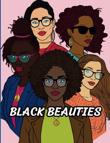 Black Beauties Coloring Book 50 Pages