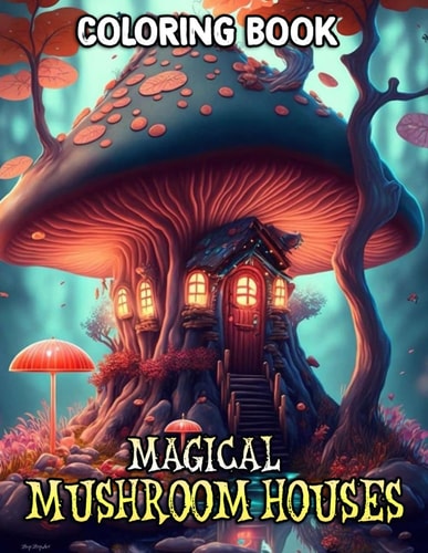 Magical Mushroom Houses Coloring Book Discover Serenity in Spirited Spore Sanctuaries