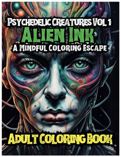 Psychedelic Creatures Vol. 1 Alien Ink - A Mindful Coloring Escape: Adult Coloring Book