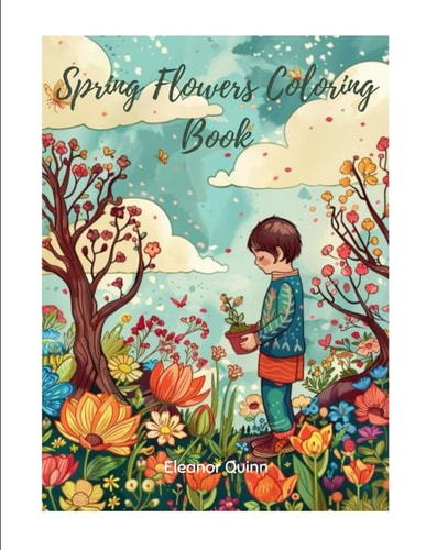 Spring Flowers Adult Coloring Book