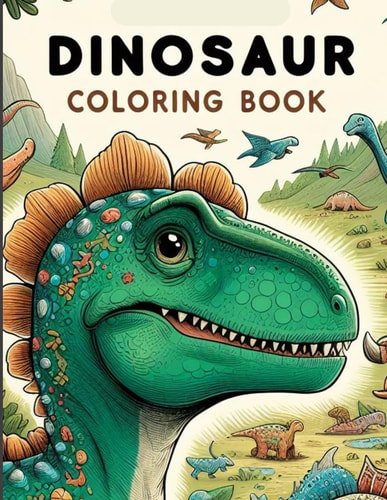 Dinosaur Coloring Book The Enchanted Dinosaurs, Dino Art Illustration, Dinosaur Themed Coloring Pages.