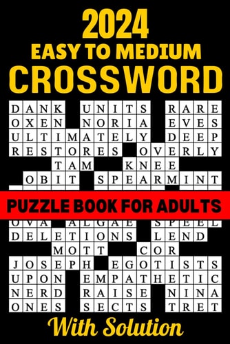2024 Easy To Medium Crossword Puzzle Book For Adults With Solution Large Print New 100 Page Crossword Puzzle Book