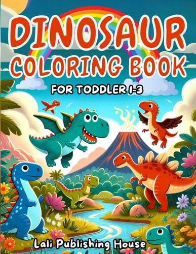 DINOSAUR COLORING BOOK FOR TODDLERS AGES 1-3 Cute Dino Friends