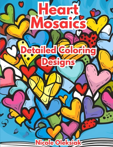 Heart Mosaics Detailed Coloring Designs