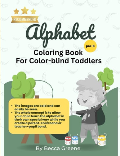 Alphabet Coloring Book For Color-Blind Toddlers