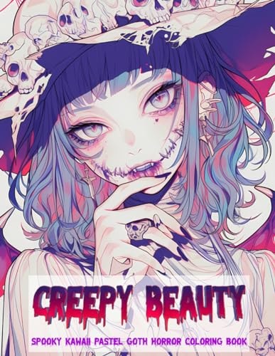 Creepy Beauty Spooky Kawaii Pastel Goth Horror Coloring Book for Adults