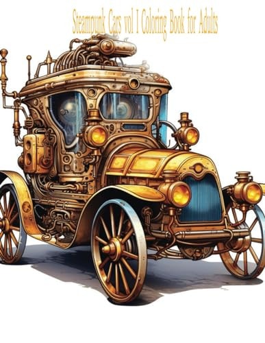 Steampunk Coloring Pages Cars Vol I A Coloring Book for Young Adults