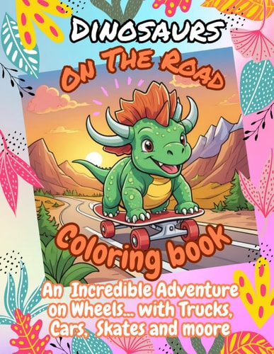Dinosaurs On The Road Coloring Book Hilarious Dinosaurs Zipping Around with Trucks, Skates, Cars and Moore. The Ultimate Coloring Book that Gives Belly-laughs, Kids Ages 4-8.