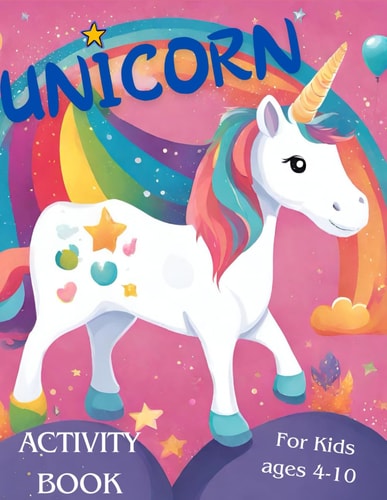 Unicorn Activity Book for Kids Ages 4-10 Activity Book + Coloring Book