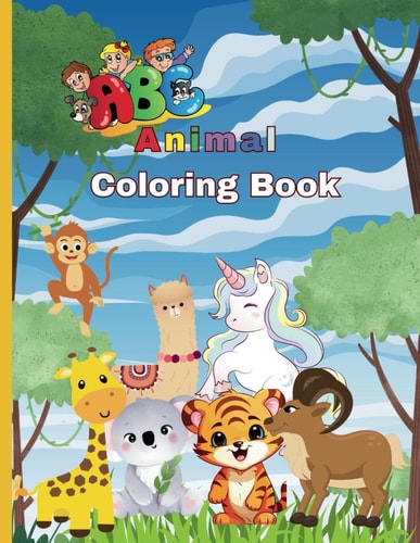 Cute Animals Coloring Book for Kids Educational Coloring Pages with Animals and Alphabet Letters for Preschool Children Ages 2-6
