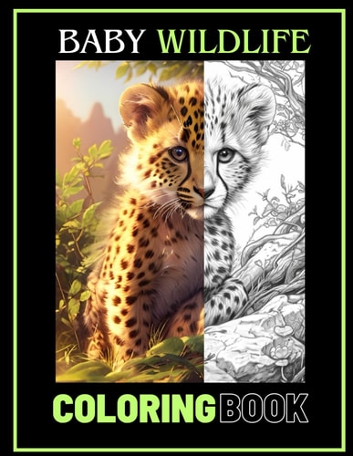 Baby Wildlife Coloring Book for Adults, Seniors, Teens, and Kids Ages 6+ 100 Incredibly Cute and Highly Detailed Illustrations for Coloring.