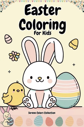 Easter Coloring for Kids Easy To Color With Bunny Easter and Springtime Themed Designs (Easter Gifts for Children) (Easter Basket Stuffers)