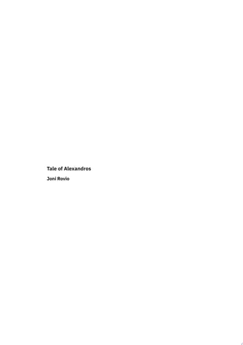 The Tale of Alexandros