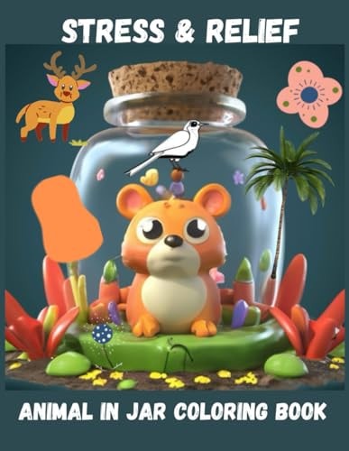Animal in Jar Coloring Book Stress and Relif