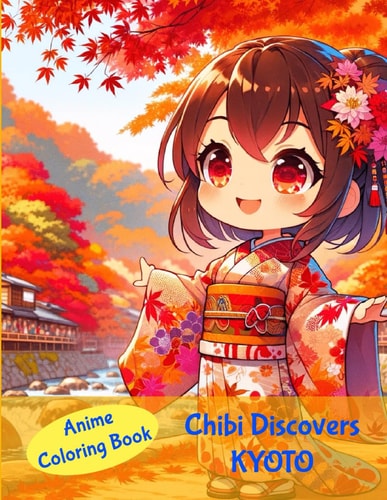 Anime Coloring Book Chibi Discovers Kyoto
