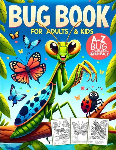 Bug Coloring Book for Adults and Kids A to Z Alphabet with Fascinating Bug Facts and Insect, Designs in Bold & Easy Coloring Pages