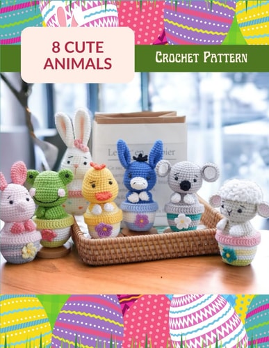 8 Cute Animals Crochet Pattern Crochet Activity Book for All Levels, Amigurumi Crochet Book with 8 Cute Designs