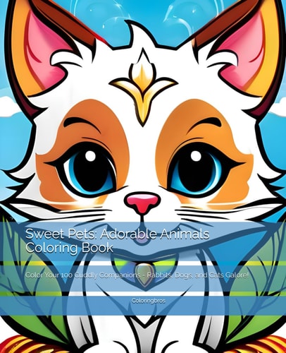 Sweet Pets Adorable Animals Coloring Book: Color Your 100 Cuddly Companions - Rabbits, Dogs, and Cats Galore!