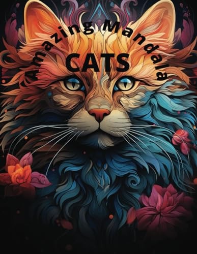 Amazing Mandala Cats Coloring Book
