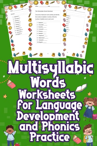 Multisyllabic Words Worksheets for Language Development and Phonics Practice Unleash Language Mastery with Our Multisyllabic Words Worksheets! Perfect for Phonics Practice & Language Development. Boost Skills Now!
