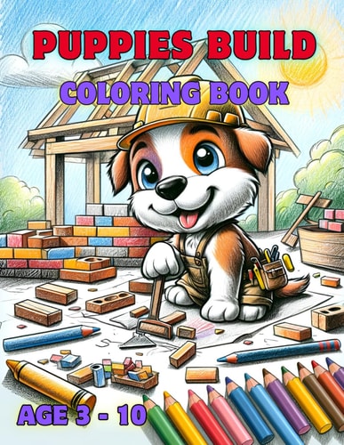 Puppies Build Coloring Book
