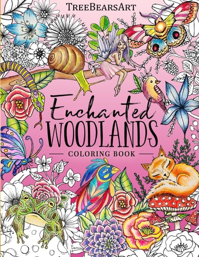 Enchanted Woodlands A Whimsical Coloring Adventure: Hand Drawn Coloring Book for Adults