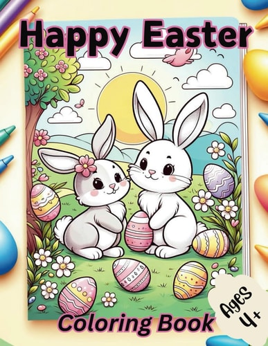 Happy Easter Coloring Book for Kids Easter Animals Coloring Book