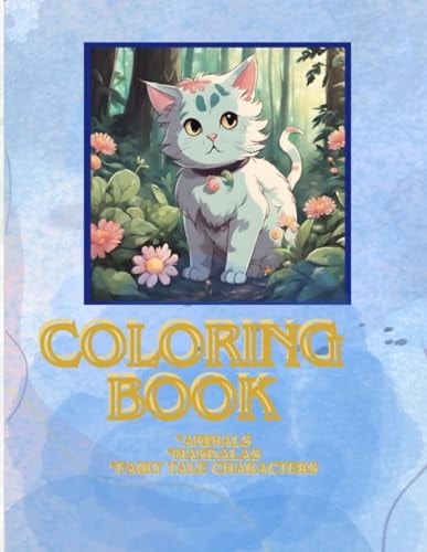Coloring Book Mandalas Animals and Fairy Tale Characters