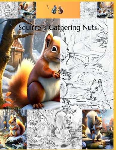 Squirrel's Gathering Nuts Coloring Book
