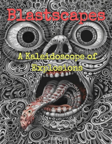Coloring Book Blastscapes: A Kaleidoscope of Explosions (70 Images)