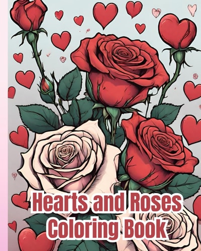 Hearts and Roses Coloring Book Fabulous Coloring Book Features Beautiful Illustrations, Roses Coloring Pages To Relieve Stress And Relax