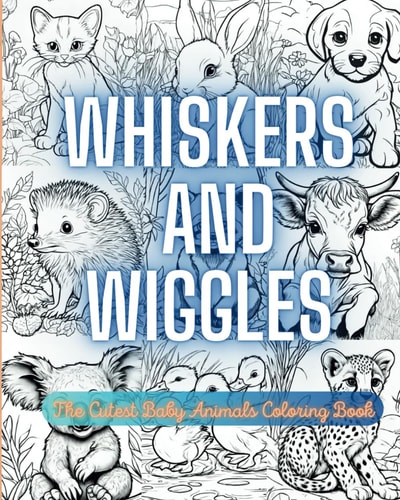 Whiskers and Wiggles The Cutest Baby Animals Coloring Book