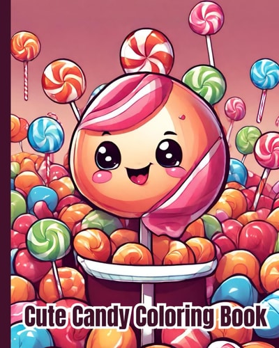Candy Coloring Book Cute Dessert, Incredible Illustrations For Kids, Whimsical Kawaii Fantasy Kawaii Sweet Treats Coloring Pages For Kids