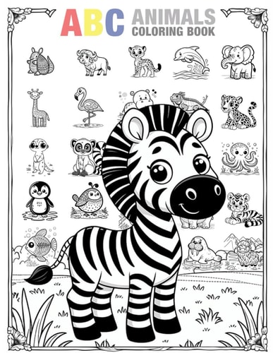 ABC Animals Coloring Book Help Your Kids Learn Their ABCs by Coloring and Learning Names of Animals.