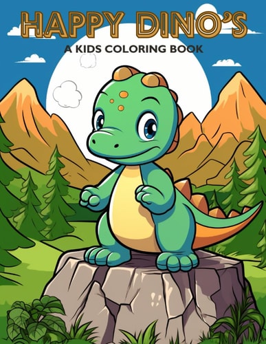 Happy Dino A Kids Coloring Book