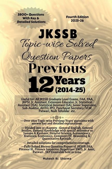 JKSSB Topic-wise Solved Question Papers: Previous 9 Years' (2014-22)
