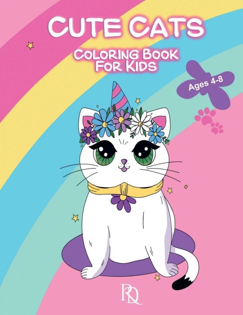 Cute Cats Coloring Book For Kids Ages 4-8: 50 Adorable Cats Coloring Pages