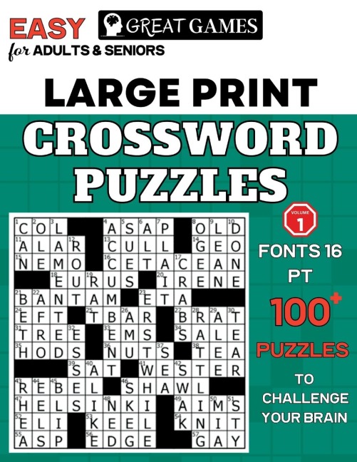Crossword Puzzles for Adults Large Print: Easy-to-Read Puzzles for Adults and  Seniors with Easy Level That Entertain and Challenge Your Brain