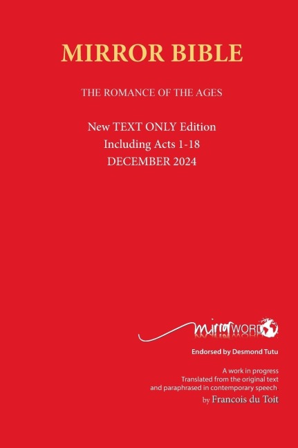 Hardback MAY 2026 Edition TEXT ONLY Mirror Bible Including complete ACTS  [Without Commentary & Study notes]