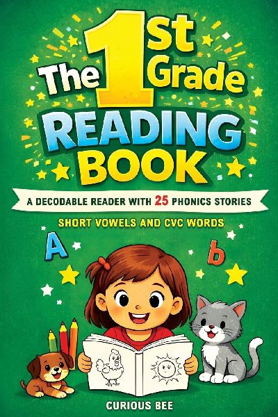 The 1st Grade Reading Book: A Decodable Reader with 25 Phonics Stories with Short Vowels and CVC Words