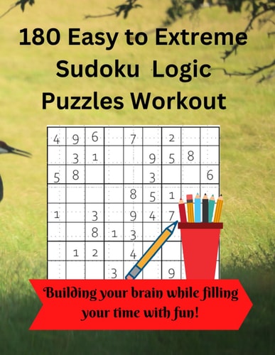 180 Easy to Extreme Sudoku Logic Puzzles Workout With 1 Puzzle Per Page and an Answer Key