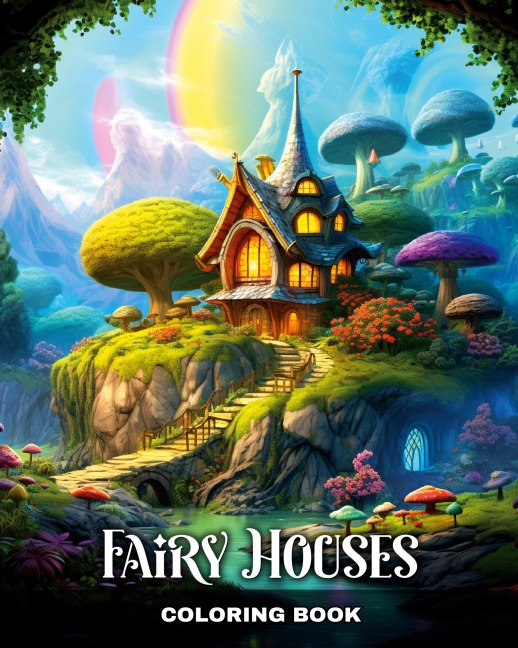 Fairy Houses Coloring Book: Whimsical Fairy Houses Coloring Pages for Adults and Teens